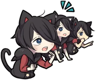🗯 애니메이션, 고양이, 치비, 귀여운, 스티커, 카와이 telegram sticker