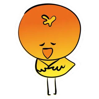 😔 orange, fruit, cartoon, character, cute telegram sticker