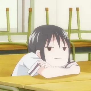 😐 Anime, gelangweilt, Schule, Mädchen, Cartoon telegram sticker