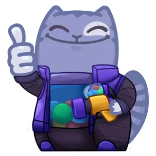👍 cat, animal, gun, cute, fun, sticker telegram sticker