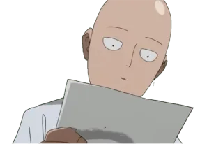 📜 Saitama One-Punch Man Anime, One-Punch Man, Saitama, Meme, Estudiando telegram sticker