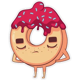 ✋ donat, makanan, hidangan penutup, kartun, stiker, manis, kue telegram sticker