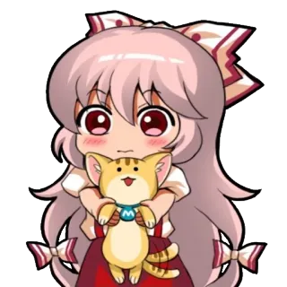 ☺️ Chibi, Carino, Anime, Ragazza, Gatto telegram sticker