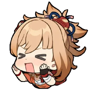 🎇 Yoimiya Genshin Impact Anime, Mädchen, Videospiel, Niedlich, Kawaii telegram sticker
