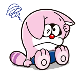 😓 漫画, 悲しい, 怒り, 動物, ピンク, 可愛い whatsapp sticker