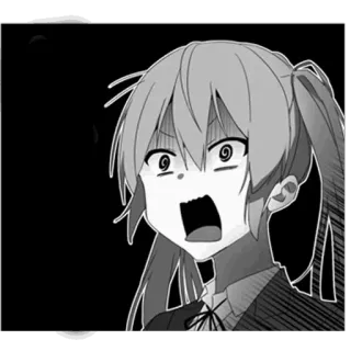 😳 anime, mangá, desenho animado, chocado, surpreso, expressão, garota telegram sticker