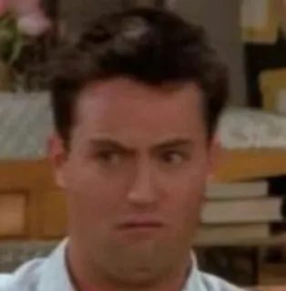 😕 Chandler Bing Friends chandler bing, friends, matthew perry, tv show, sitcom, funny, expression telegram sticker