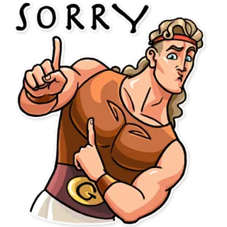 😯 SORRY apology, sorry, cartoon, character, man telegram sticker