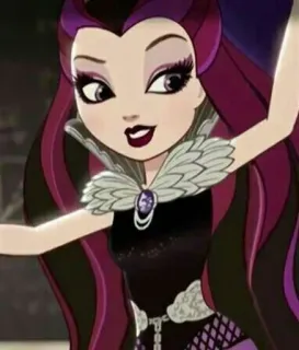 😏 Raven Queen Ever After High мультфильм, подросток, ведьма, готика, фиолетовый telegram sticker