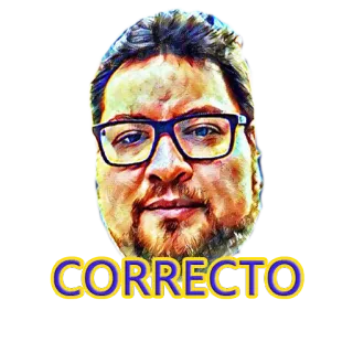 👌 CORRECTO richtig, bejahend, zustimmung, spanisch, mann, porträt telegram sticker