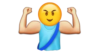 💪 Emoji, Músculo, Flexionando, Fuerte, Fitness, Culturismo telegram sticker