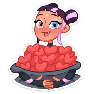 ❤️ dibujos animados, personaje, corazones, lindo, anime, pegatina telegram sticker