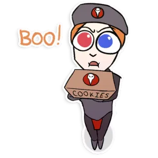 🕵️‍♀️ BOO! cartoon, boo, cookies, character, sticker, halloween telegram sticker