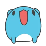 ✅ mignon, bleu, animal, dessin animé, kawaii, joyeux, tache whatsapp sticker