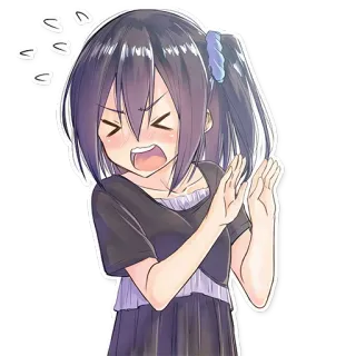 😒 Anime, Mädchen, genervt, ablehnend, verweigernd, Manga, süß telegram sticker