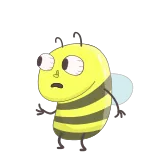 😱 Biene, Cartoon, Insekt, Gelb, Lustig, Tier telegram sticker
