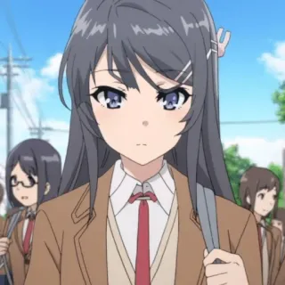 🐇 Mai Sakurajima Rascal Does Not Dream of Bunny Girl Senpai Anime, Fille, Uniforme scolaire, Bunny girl, Sakurajima telegram sticker