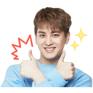 👍 pria, jempol atas, tersenyum, positif, persetujuan telegram sticker
