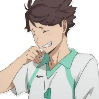 😁 Oikawa Haikyuu!! อนิเมะ, ไฮคิว, โออิคาวะ, วอลเลย์บอล, ตัวละคร, ยิ้ม telegram sticker