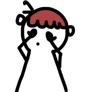 🙈 스티커, 울음, 슬픔, 만화, 눈, 빨간 머리, 막대기 그림 telegram sticker