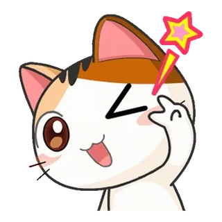😉 mèo, dễ thương, vui vẻ, động vật, nhãn dán, hoạt hình telegram sticker