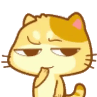 😏 кот, мем, думающий, мультфильм, выражение, смешной, стикер telegram sticker