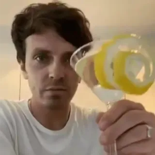 🍸 man, cocktail, lemon twist, martini glass, alcohol, portrait whatsapp sticker