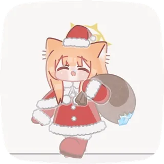🎅 natale, gatto, carino, babbo natale, vacanze, cartone animato telegram sticker
