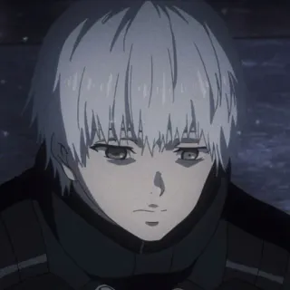 😔 Ken Kaneki Tokyo Ghoul Аниме, Белые волосы, Кен Канеки, Токийский гуль, Гуль telegram sticker