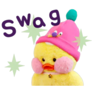 🐣 Swag swag, duck, cute, cartoon, fun, hat telegram sticker
