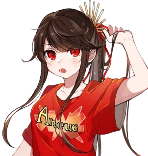 😯 Aheue anime, girl, red eyes, aheue telegram sticker
