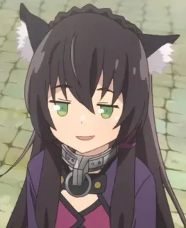 🕸 Anime, Kocica, Fantasy, Słodkie, Dziewczyna, Postać, Ilustracja telegram sticker