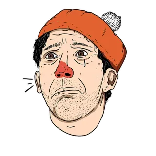 😣 triste, chorando, ilustração, retrato, desenho animado, homem, choroso telegram sticker