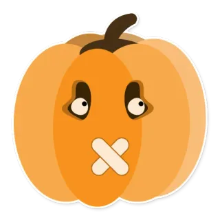 🤐 zucca, halloween, muto, spaventoso, vacanza, emoji telegram sticker