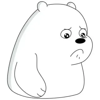 🐼 Ice Bear We Bare Bears cartoon, bear, ice bear, we bare bears, sad, white bear, cute, character telegram sticker