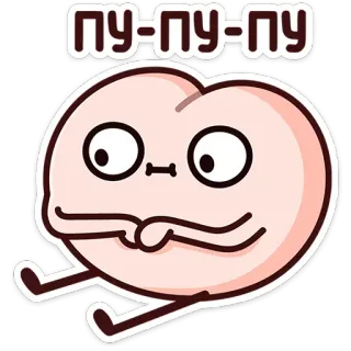 😐 ПУ-ПУ-ПУ 漫画, 可愛い, キャラクター, 表情, ユニーク, 面白い whatsapp sticker