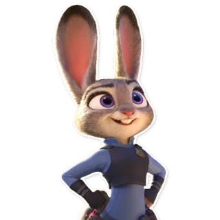 😃 Judy Hopps Zootopia lapin, police, officier, zootopie, dessin animé, disney whatsapp sticker