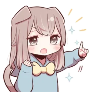 🦋 Anime, Dibujos animados, Lindo, Chica, Chibi, Brillo telegram sticker