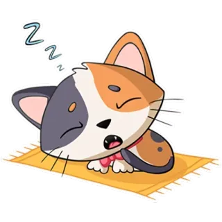 😴 ZZZ Katze, verschlafen, schlafend, Kätzchen, Haustier, Teppich telegram sticker