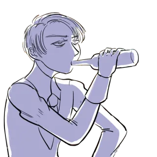 🍺 bebiendo, alcohol, hombre, botella, dibujo animado telegram sticker