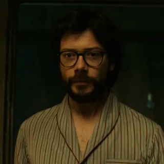 🤓 Professor Money Heist Casa de Papel, Professeur, Personnage, Lunettes, Homme, Série TV telegram sticker