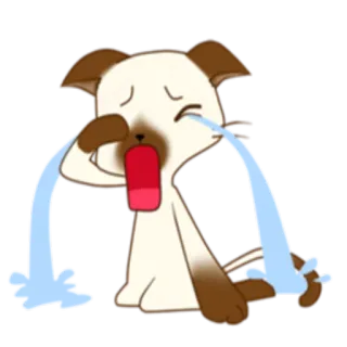 😭 piangere, triste, cane, lacrime, cartone animato whatsapp sticker