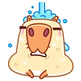 🥴 капибара, милый, животное, вода, каваи, наклейка telegram sticker