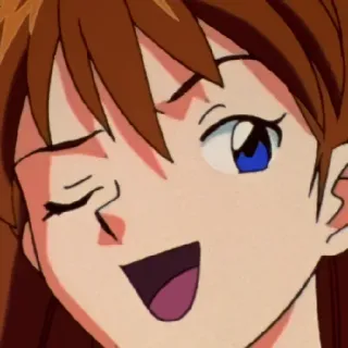 😉 Asuka Langley Sohryu Neon Genesis Evangelion anime, manga, Asuka Langley, Neon Genesis Evangelion, cartoon telegram sticker