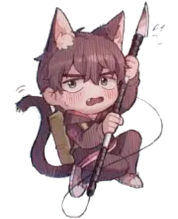 😺 Anime, Gatto, Arciere, Arco, Freccia, Chibi, Kemonomimi, Manga telegram sticker