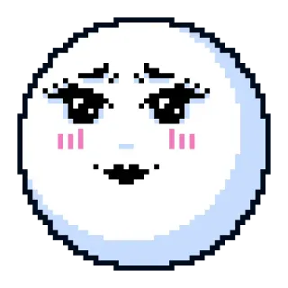 🥰 pixel art, face, cute, emoji, snowball, blush telegram sticker