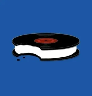 🎵 disque, glace, sandwich, musique, nourriture, dessert, vinyle telegram sticker