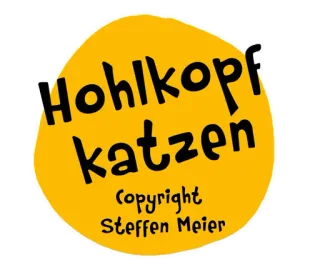 © Hohlkopfkatzen 고양이, 동물, 만화, 노란색, 스티커, 유머 telegram sticker
