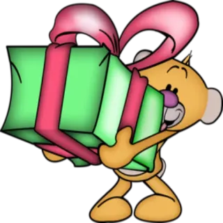 🎁 Cartoon, Tier, Geschenk, Präsent, Feier, Süß whatsapp sticker