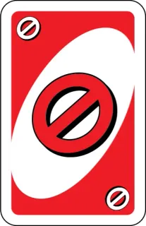 ❤️ uno, card game, red, skip, game whatsapp sticker